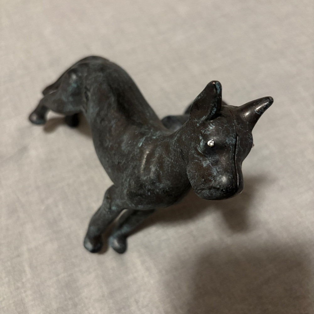 Funky Black Metal Dog Candle Holder